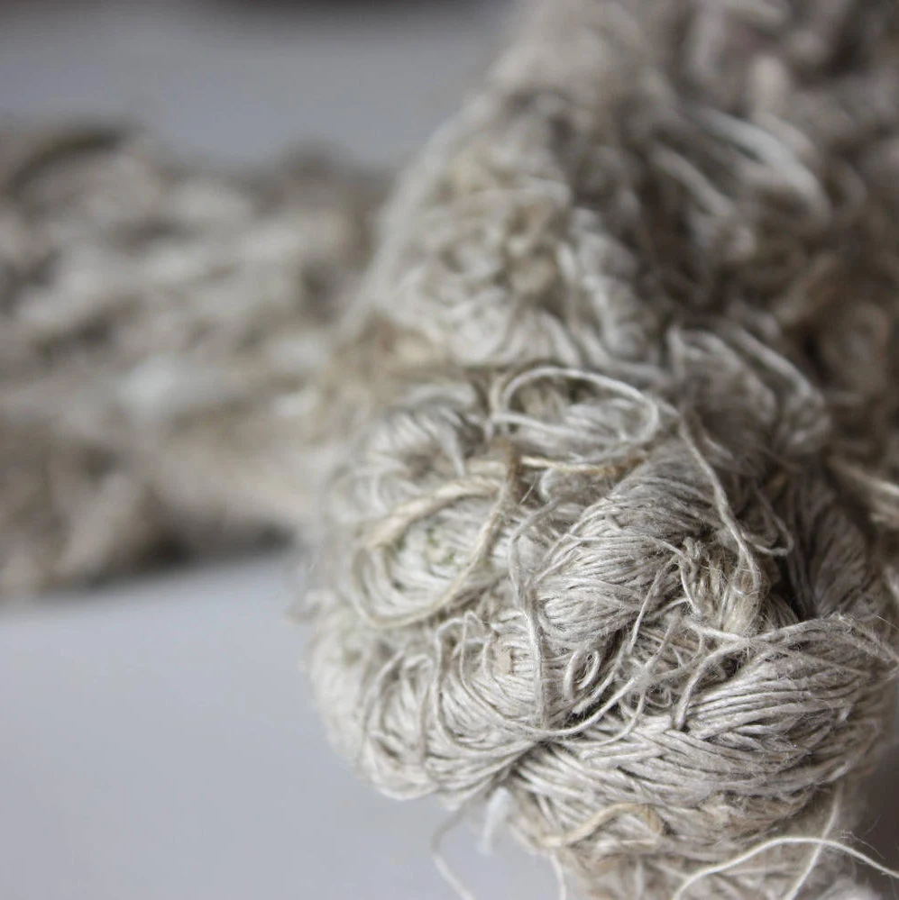 Chunky Recycled Handspun Natural Linen Spinning Yarns Weaving Tales